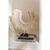 J-Line Ketting met Standaard Dora Schelpen/Veren Wit Klein