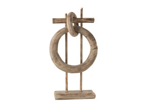 J-Line Decoratieve Ringen Verticaal Hout Naturel