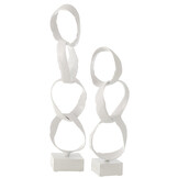 J-Line Figure Rings On Foot Aluminium White Large