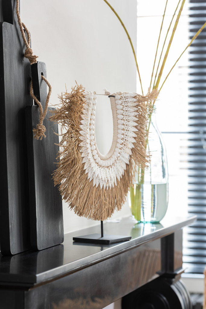 J-Line Ketting met Standaard Dora Schelpen/Zeegras Wit Klein