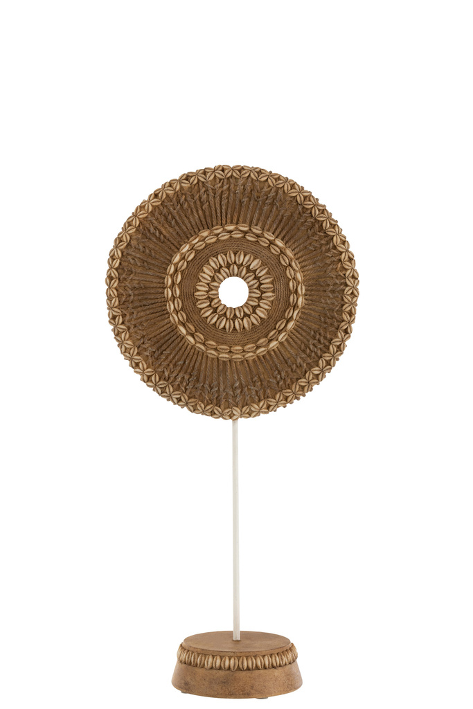 J-Line Circle On Foot Poly White/Brown Small