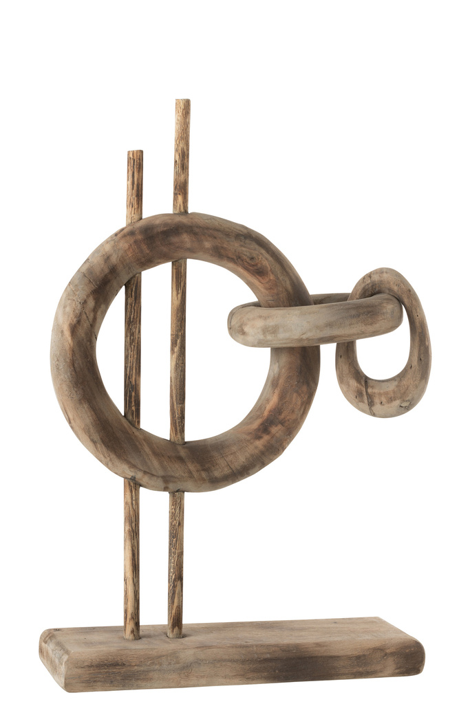 J-Line Decoration Rings Horizontal Wood Natural