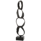 J-Line Figure Rings On Foot Aluminium Black Large: Moderne Stijl