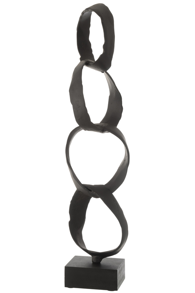 J-Line Figure Rings On Foot Aluminium Black Large: Moderne Stijl
