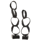 J-Line Figure Rings On Foot Aluminium Black Large: Moderne Stijl