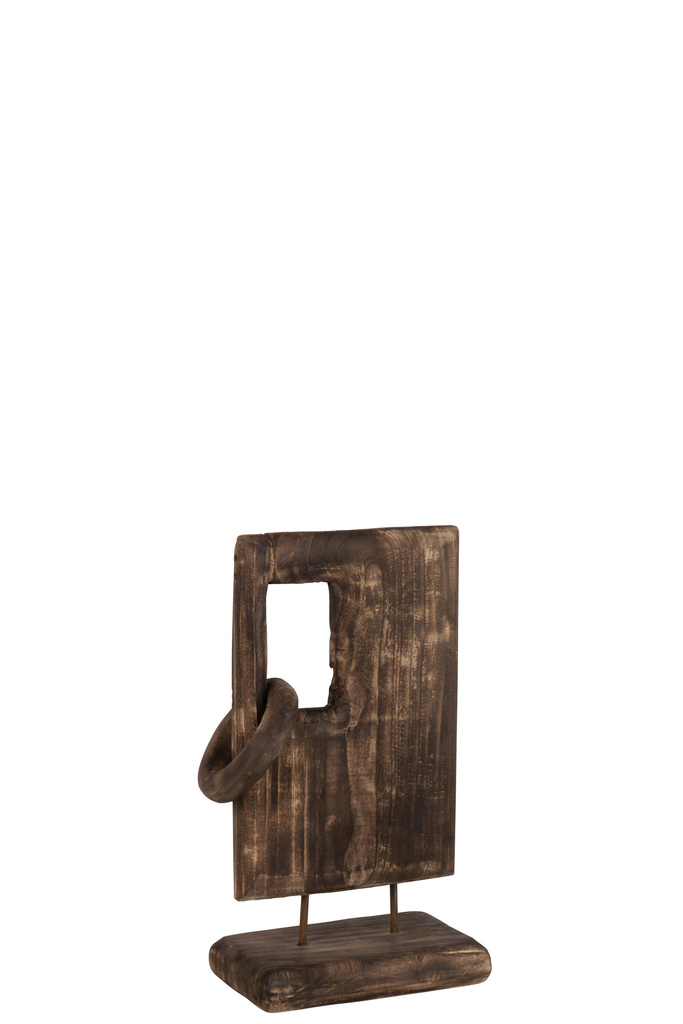 J-Line Decoration On Foot Square+Ring Willow Wood Brown