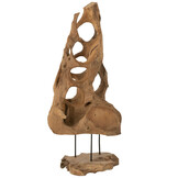 J-Line Decoration Cone Teak Wood Natural