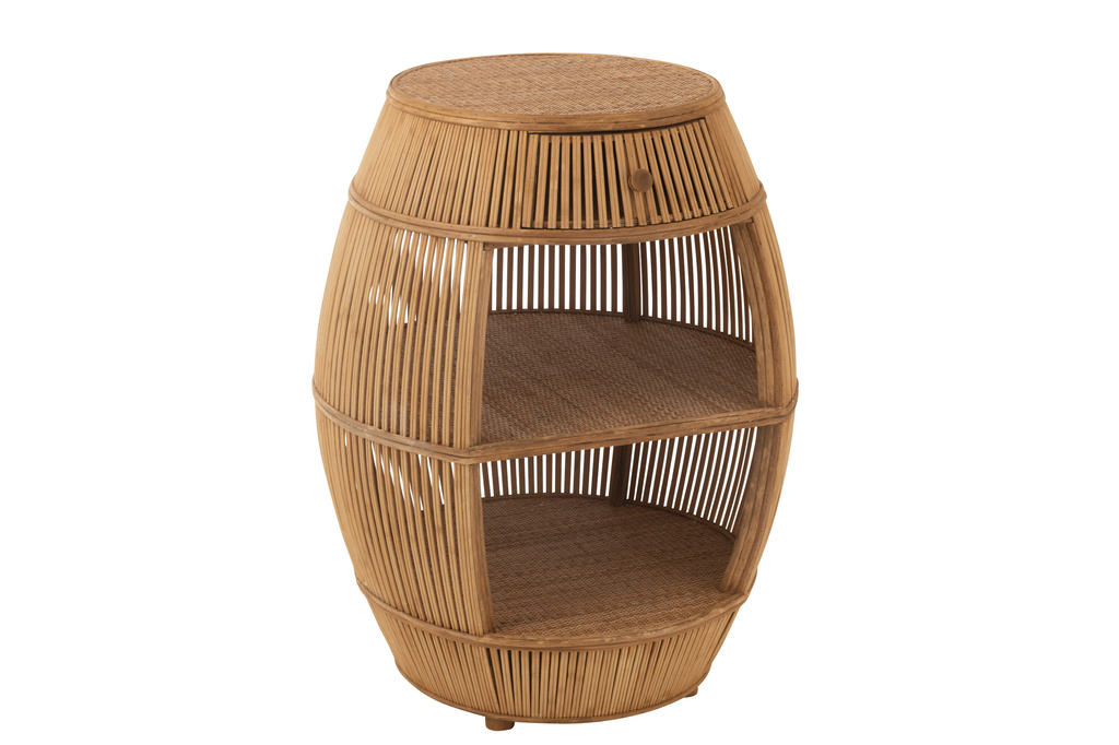 J-Line Table Barrel Rattan/Bamboo Natural