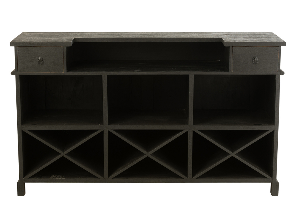 J-Line Bar 2 Drawers Wood Black