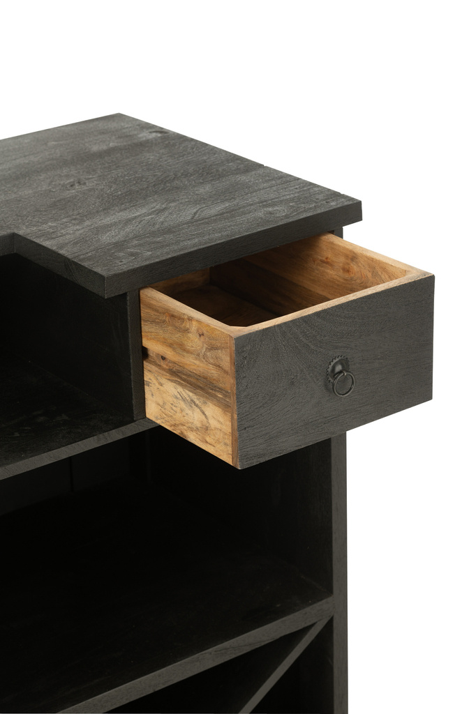 J-Line Bar 2 Drawers Wood Black