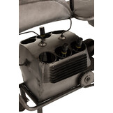 J-LINE BAR MOTORCYCLE 12GLASSES 6BOTTLES METAL/MANGO WOOD DONKERGRIJS/NATUUR