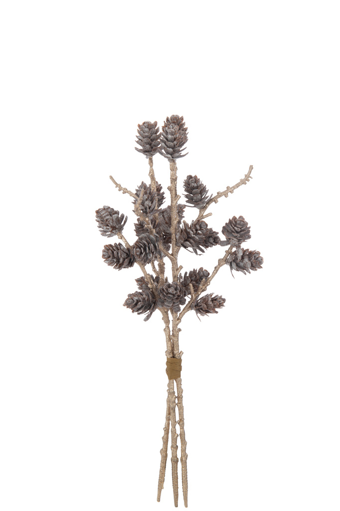 J-Line Bundle Pine Cones Plastic Brown/Gold