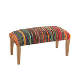 J-Line Bench Chindi Wood/Textile Mix