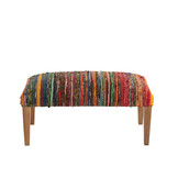 J-Line Bench Chindi Wood/Textile Mix