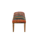 J-Line Bench Chindi Wood/Textile Mix