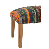J-Line Bench Chindi Wood/Textile Mix