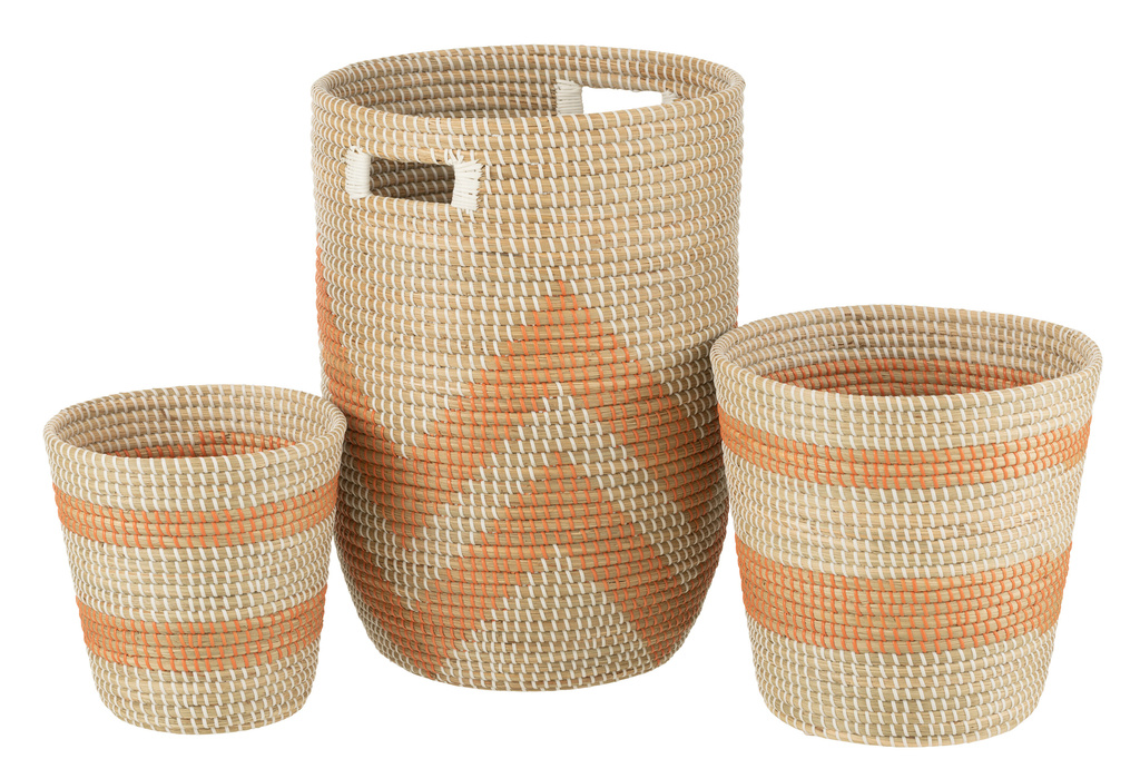 J-LINE SET VAN 3 MANDEN STRIPED – ZEEGRAS ORANJE