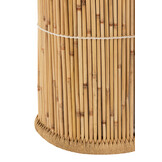 J-Line Set of 2 Baskets Cylinder Bamboo Natural/Whitee  Set Of 2 Baskets Cylinder Bamboo Natural/White