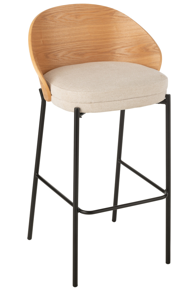 J-Line Bar Chair Lone Ply Wood/Metal Natural/Beige