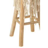 J-LINE KRUK FRANJES HOUT/MACRAMÉ WIT