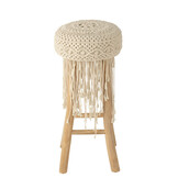 J-LINE KRUK FRANJES HOUT/MACRAMÉ WIT