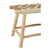 J-Line Bench Waverly Teak Wood/Seagrass Natural/White
