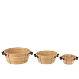 J-Line Set van 3 Dishes + Handle Rattan Natural