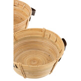 J-Line Set van 3 Dishes + Handle Rattan Natural