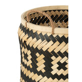 J-Line Set van 3 Mandjes met Patronen en Handvatten – Bamboe Natural/Black