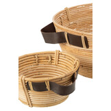 J-Line Set van 3 Dishes + Handle Rattan Natural
