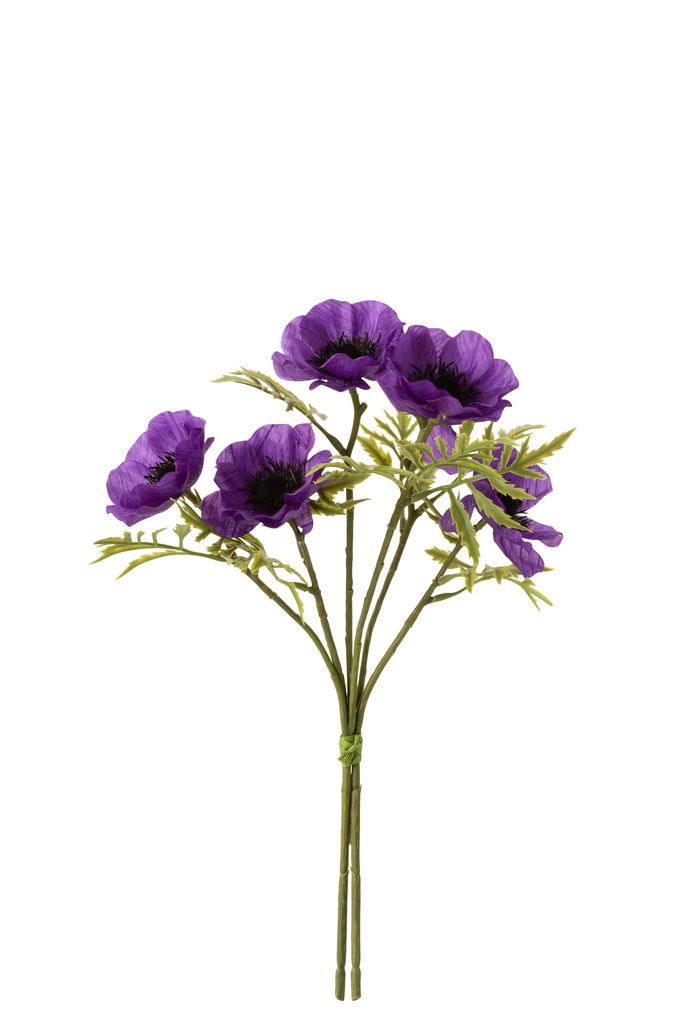 J-Line Bouquet Poppy Plastic Purple