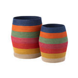 J-Line Set van 2 Manden met Regenboogstrepen van Zeegras Mix