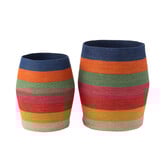 J-Line Set van 2 Manden met Regenboogstrepen van Zeegras Mix