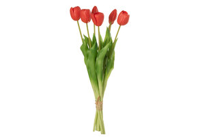 J-Line Bouquet Tulips 7 Pieces PU Coral Pink Large