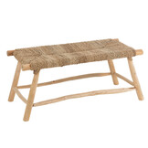 J-Line Bench Timo Grass/Teak Wood Natural