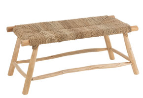 J-Line Bench Timo Grass/Teak Wood Natural