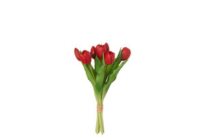 J-Line Bouquet Tulips 7 Pieces PU Red Small