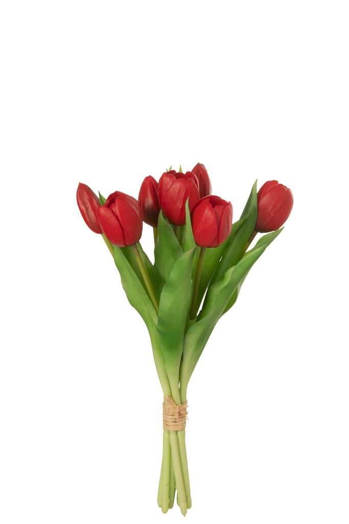 J-Line Bouquet Tulips 7 Pieces PU Red Small