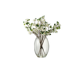 J-Line Blossom In Vase Plastic Glass White XL