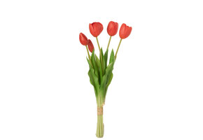 J-Line Bouquet Tulips 7 Pieces PU Coral Pink Large