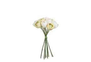 J-Line Bouquet Tulip 12X Polyester White/Green