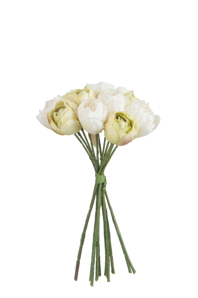 J-Line Bouquet Tulip 12X Polyester White/Green
