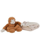 J-Line Aap met Pluche Dekentje in Bruin