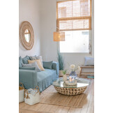 J-Line Set Of 3 Baskets Palm Leaf Natural/White