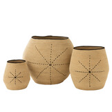 J-Line Set Of 3 Baskets Star Dotted Lines Seagrass Natural/Black
