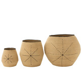 J-Line Set Of 3 Baskets Star Dotted Lines Seagrass Natural/Black