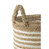 J-LINE SET VAN 3 MANDEN STREPEN RAFFIA WIT/NATUUR