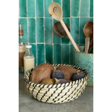 J-LINE SET VAN 3 MANDEN ROND STRO NATUUR/ZWART