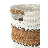 J-Line Set van 3 Manden Laura Raffia Wit/Naturel