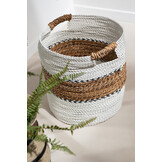 J-Line Set van 3 Manden Laura Raffia Wit/Naturel